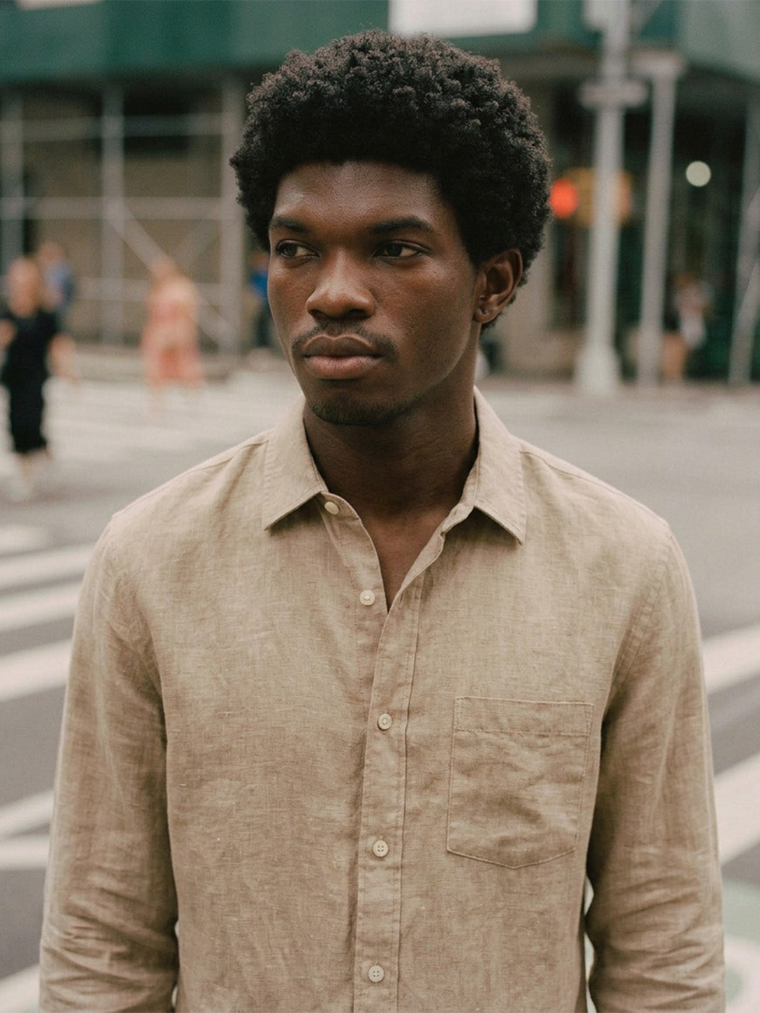 Men’s Button-Up Casual Linen Shirt
