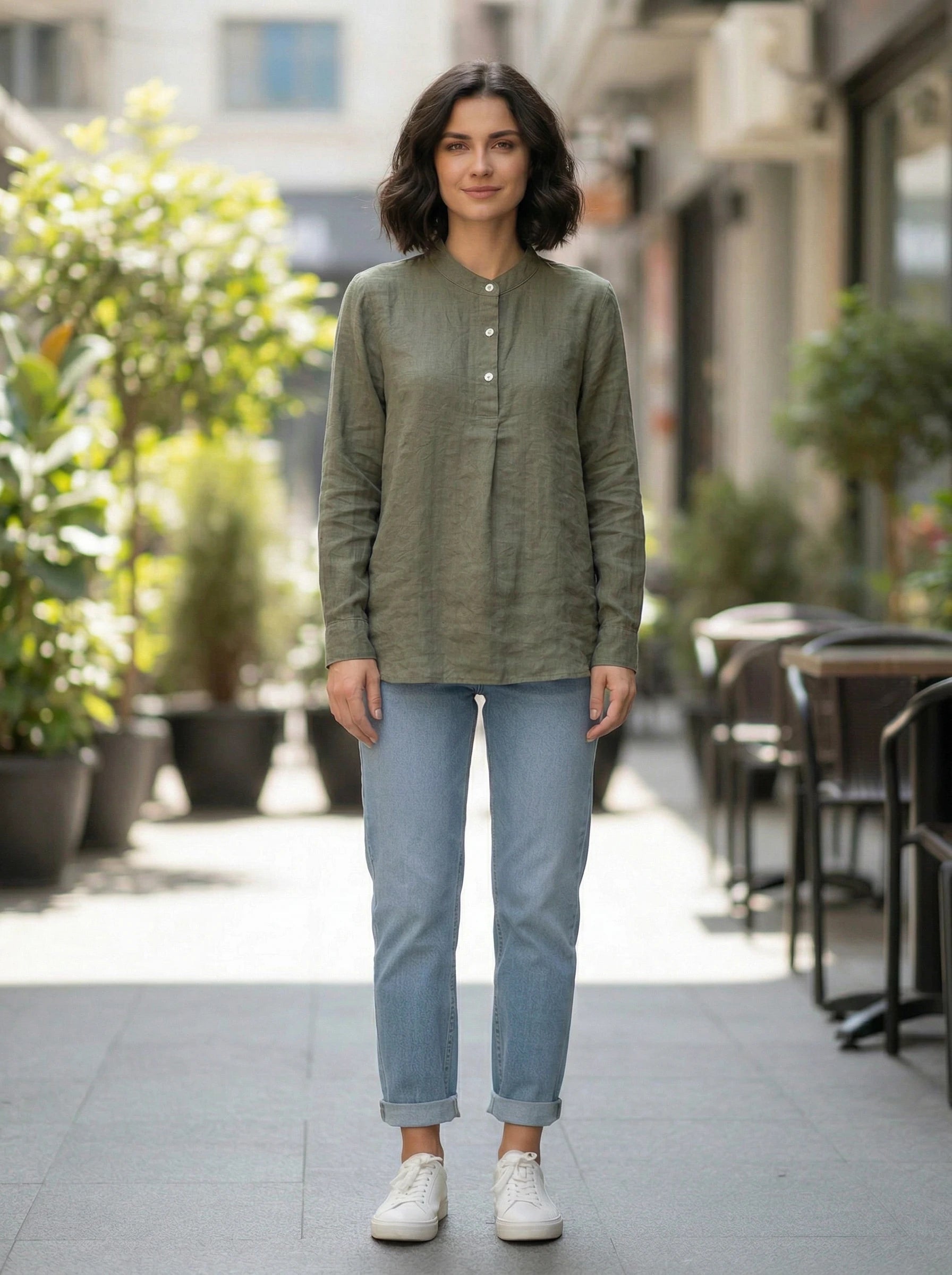 Women’s Striped Button-Front Shirt
