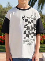 Kids Contrast Sleeve Graphic T-Shirt