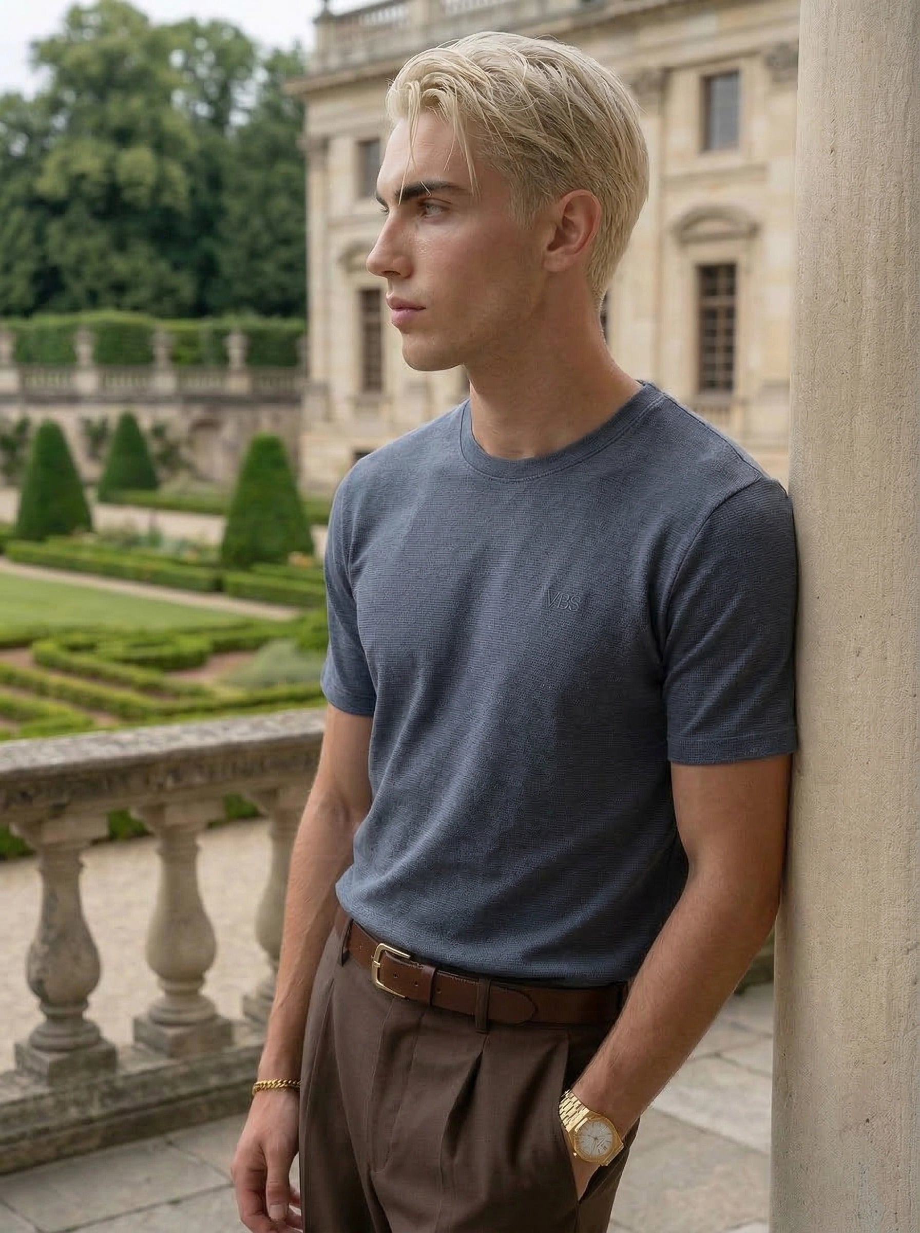 Men’s Textured Crew Neck T-Shirt