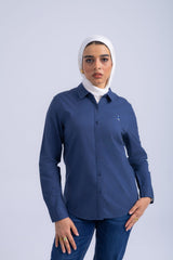 OXFORD SHIRT WITH EMBROIDERY - NAVY, XL image
