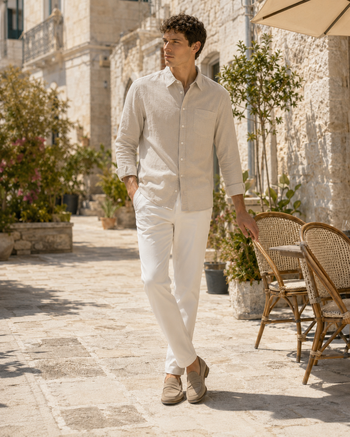 Men’s Long-Sleeve Linen Shirt