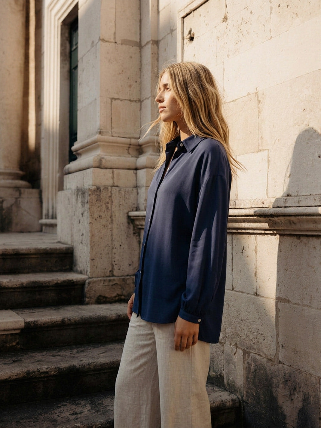 Women's Relaxed Fit Button-Down Shirt