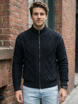 Men’s Cable Knit Zip-Up Sweater