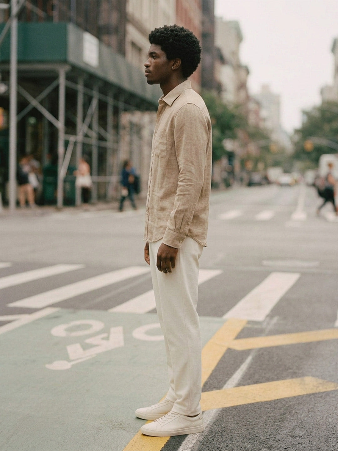 Men’s Button-Up Casual Linen Shirt