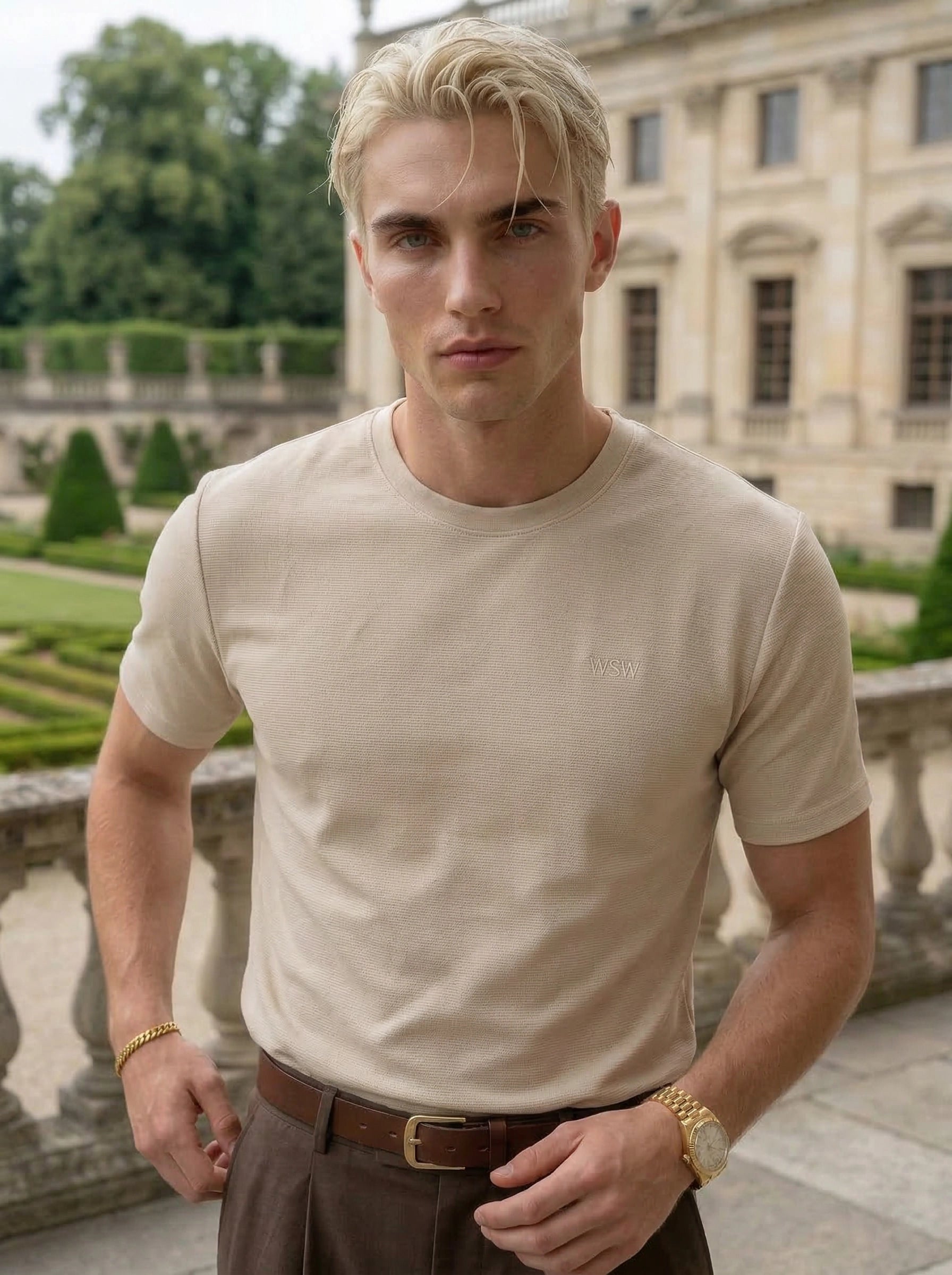 Men’s Textured Crew Neck T-Shirt