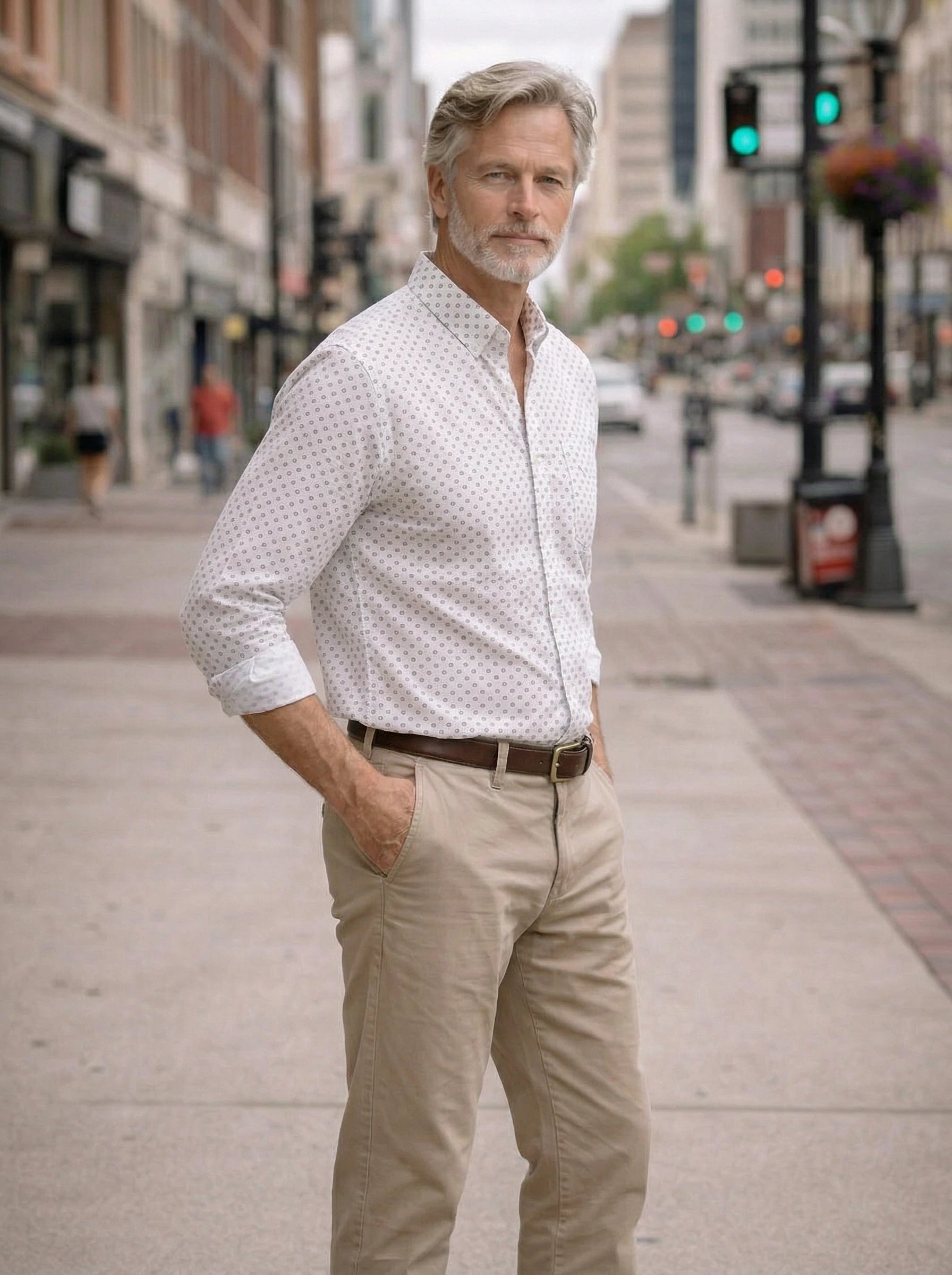 Men’s Printed Button-Down Shirt