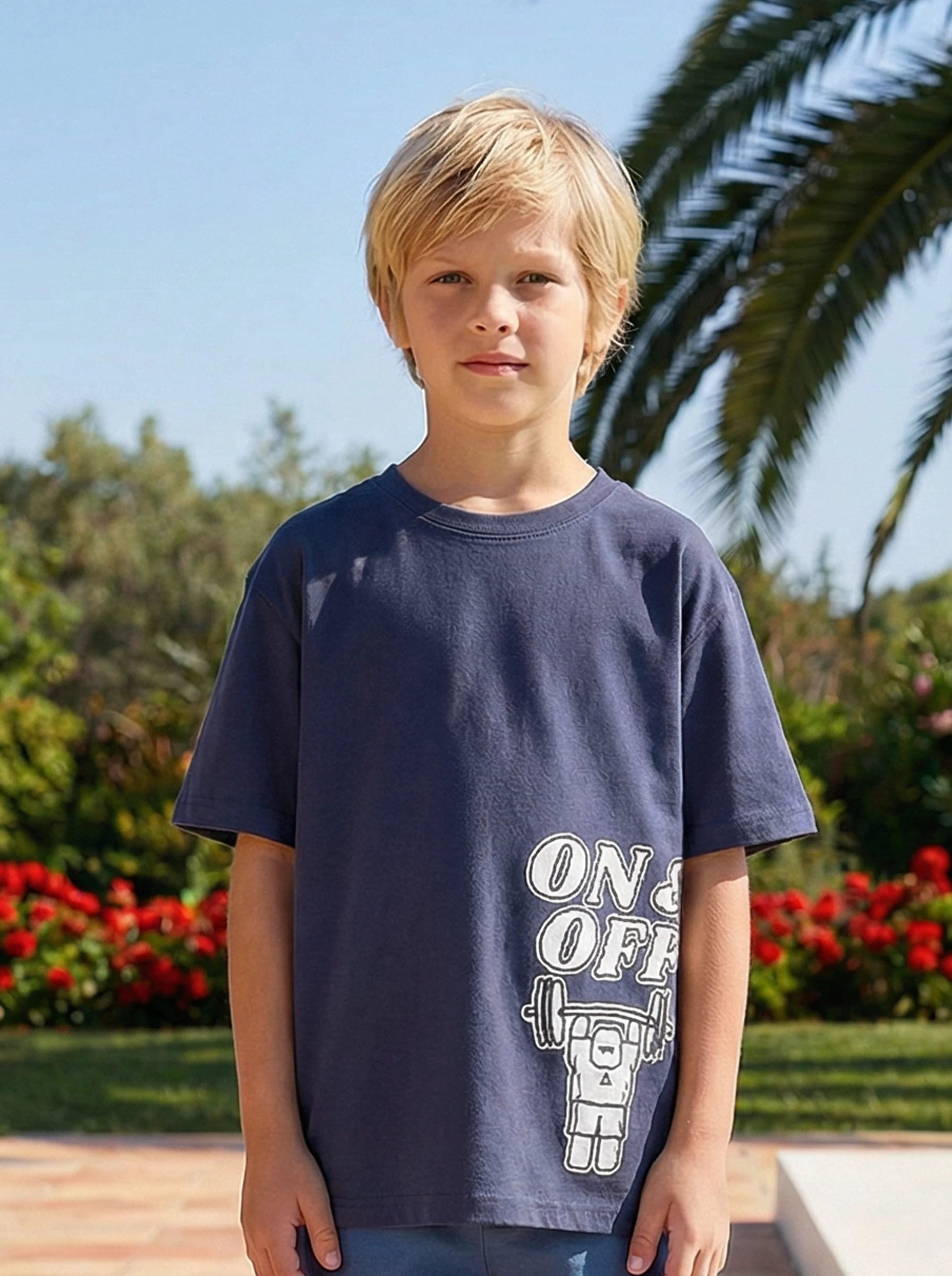 Kids Slogan Graphic T-Shirt