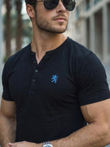 Men’s Henley Neck Short Sleeve T-Shirt