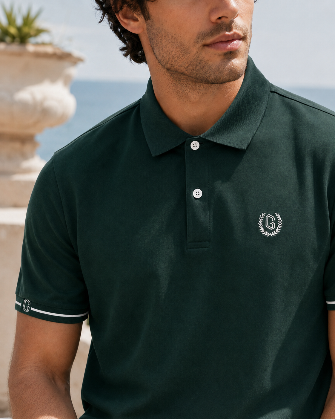 Men’s Embroidered Short-Sleeve Polo Shirt