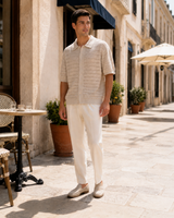 Textured Knit Button-Up Polo