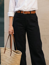 High-Waist Straight-Leg Pants