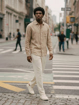 Men’s Button-Up Casual Linen Shirt
