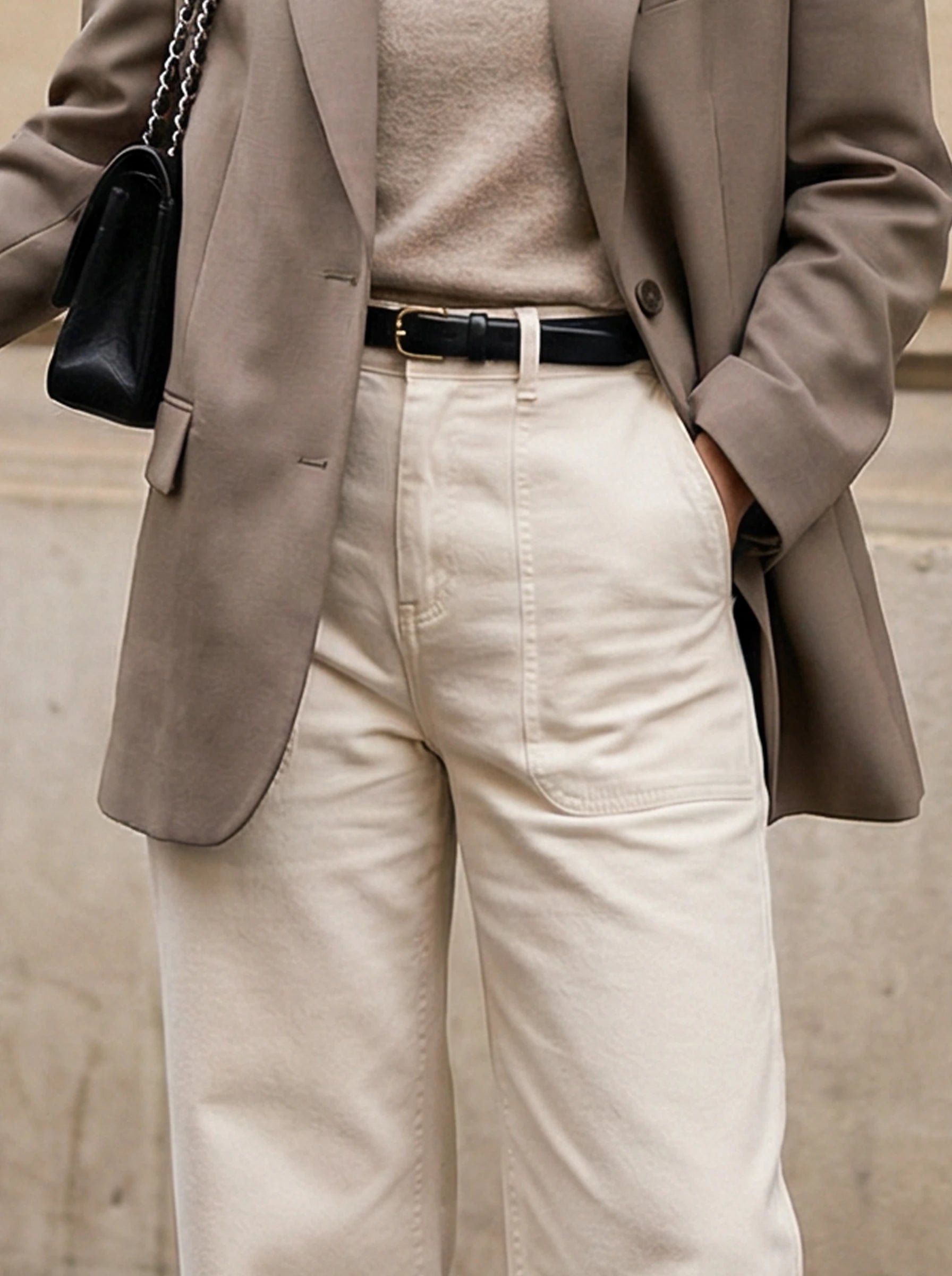 High-Waist Straight-Leg Pants
