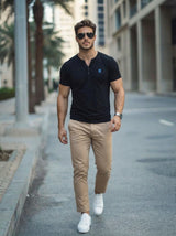 Men’s Henley Neck Short Sleeve T-Shirt