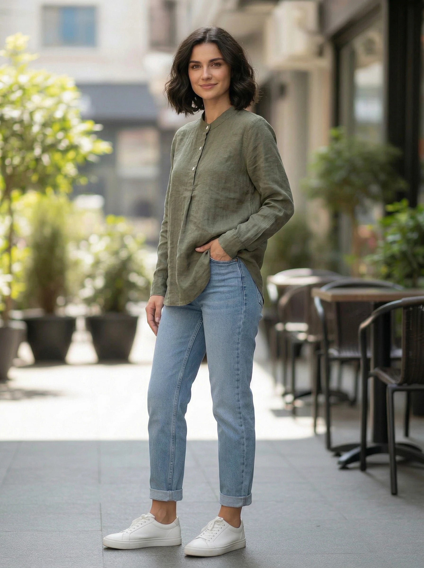 Women’s Striped Button-Front Shirt