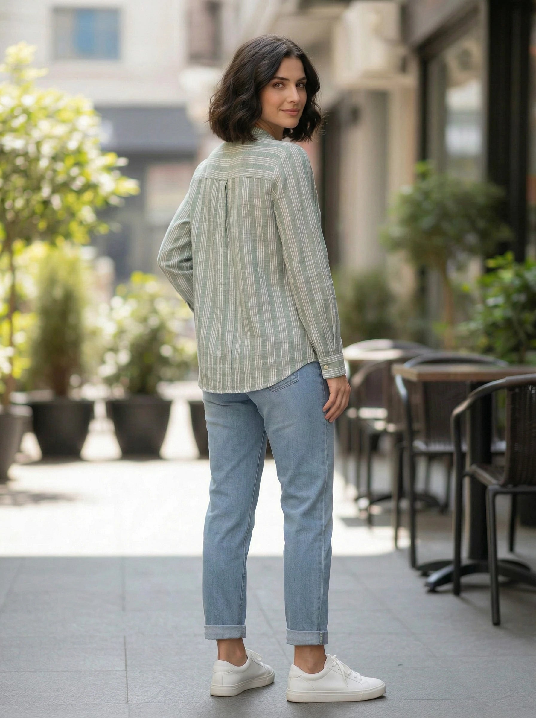 Women’s Striped Button-Front Shirt