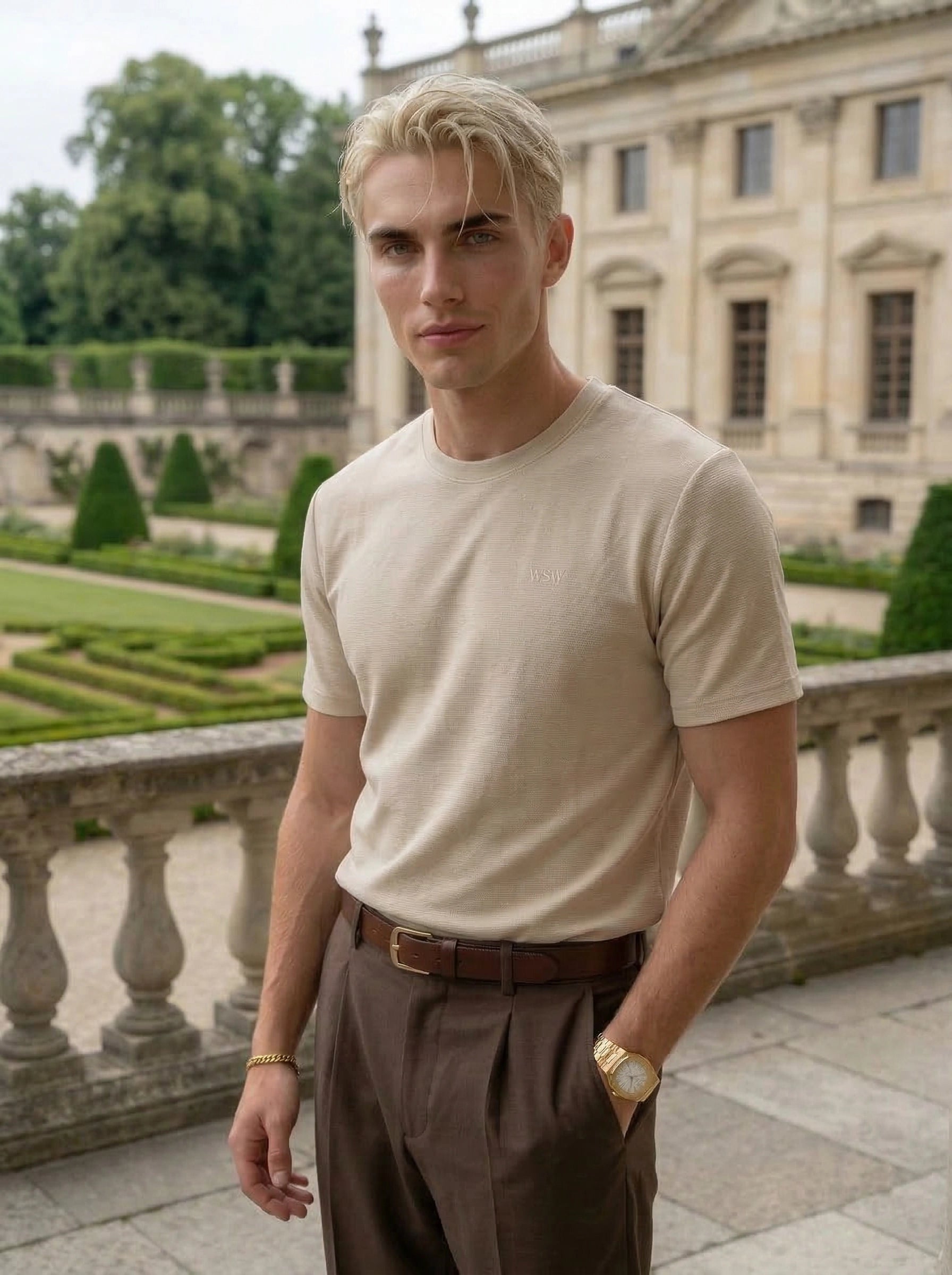 Men’s Textured Crew Neck T-Shirt