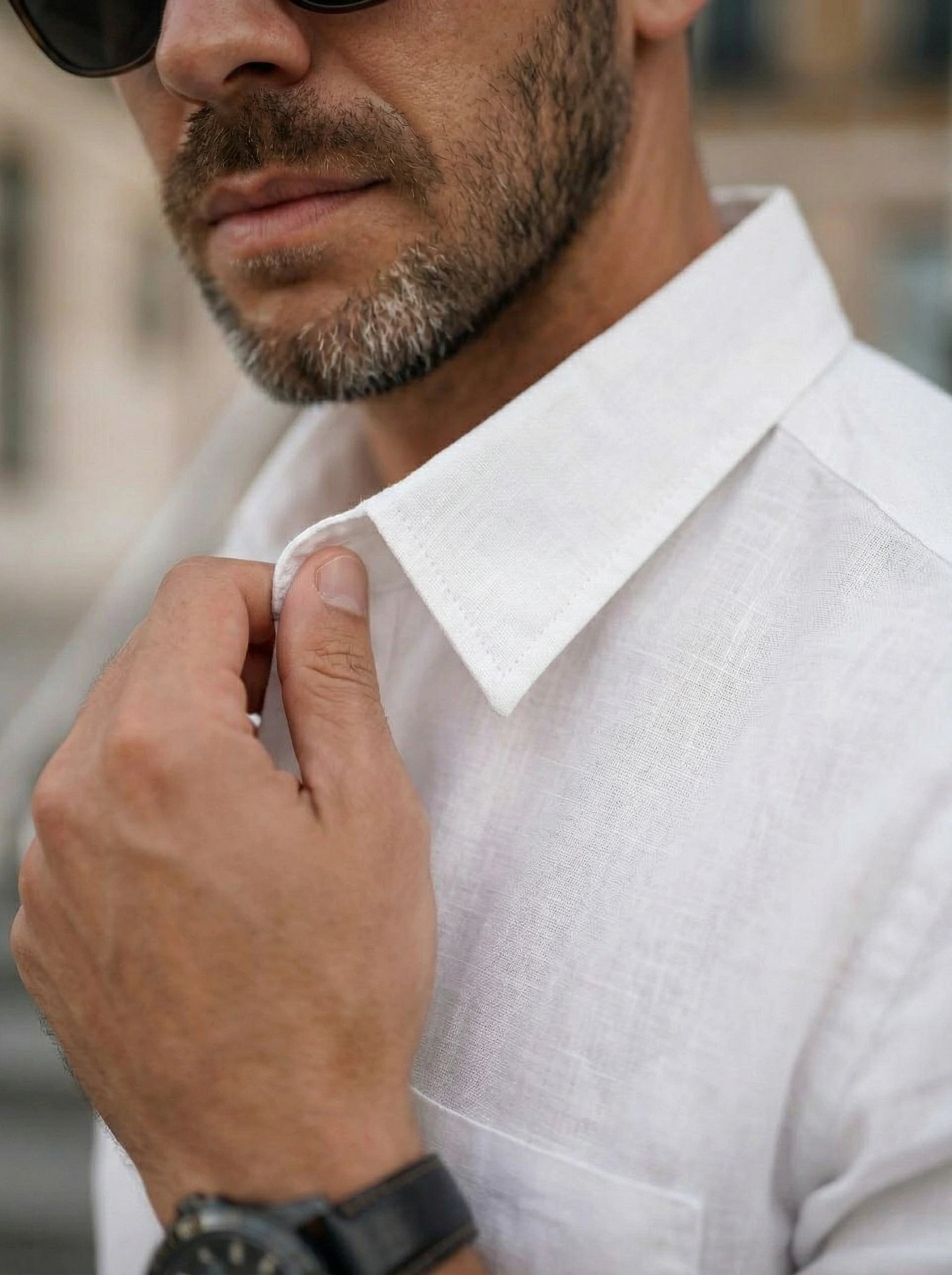 Men’s Button-Up Casual Linen Shirt
