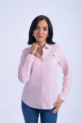 OXFORD SHIRT WITH EMBROIDERY - PINK, XXL image