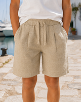Boys’ Linen-Blend Drawstring Shorts