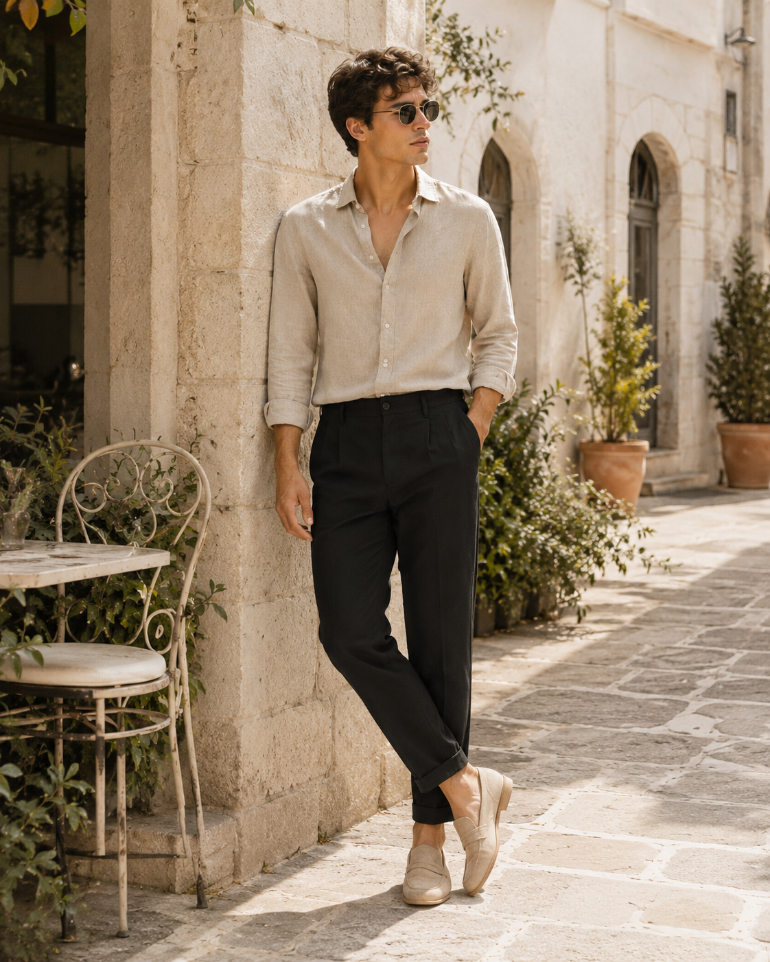 Men’s Pleated Tapered Pants