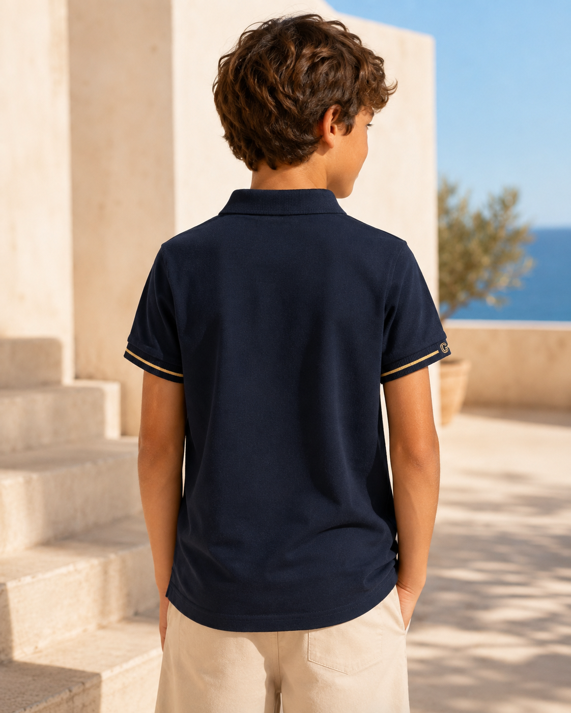 Boys’ Embroidered Short-Sleeve Polo Shirt