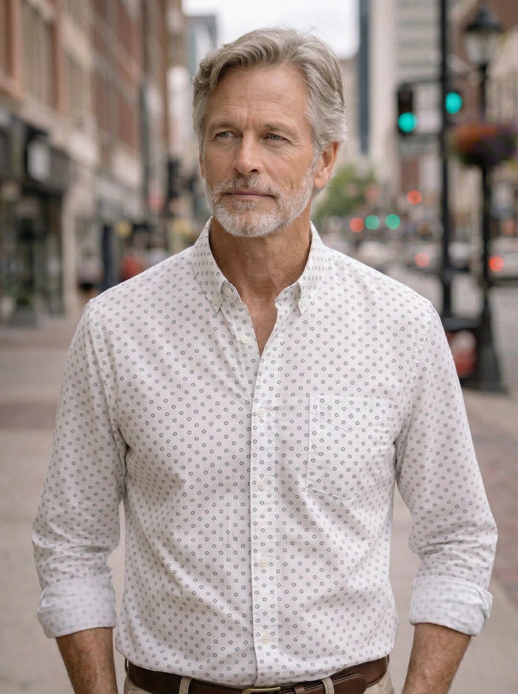Men’s Printed Button-Down Shirt