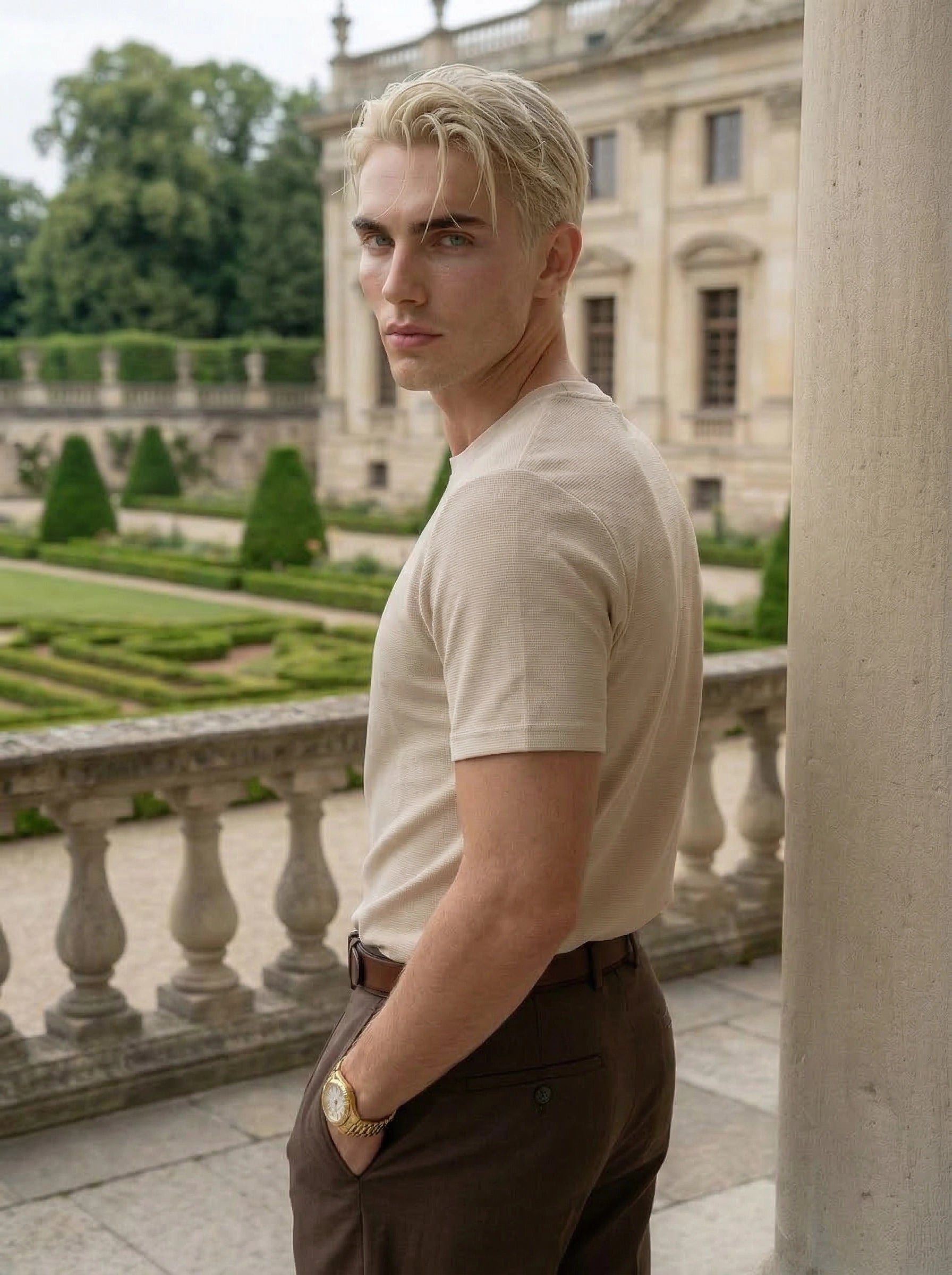 Men’s Textured Crew Neck T-Shirt