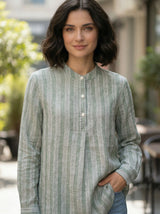 Women’s Striped Button-Front Shirt