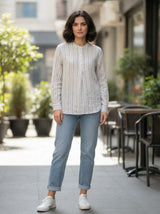 Women’s Striped Button-Front Shirt