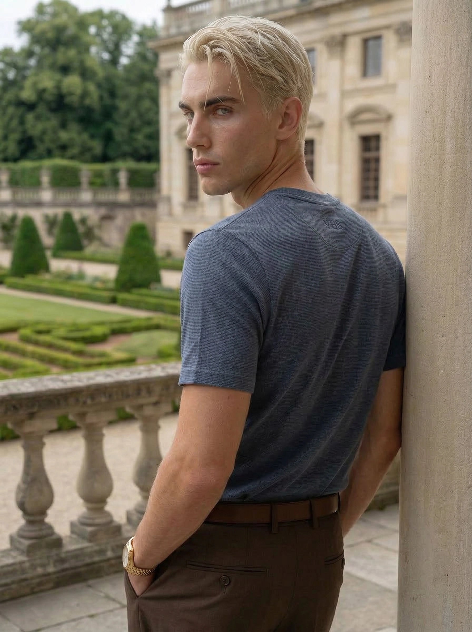 Men’s Textured Crew Neck T-Shirt