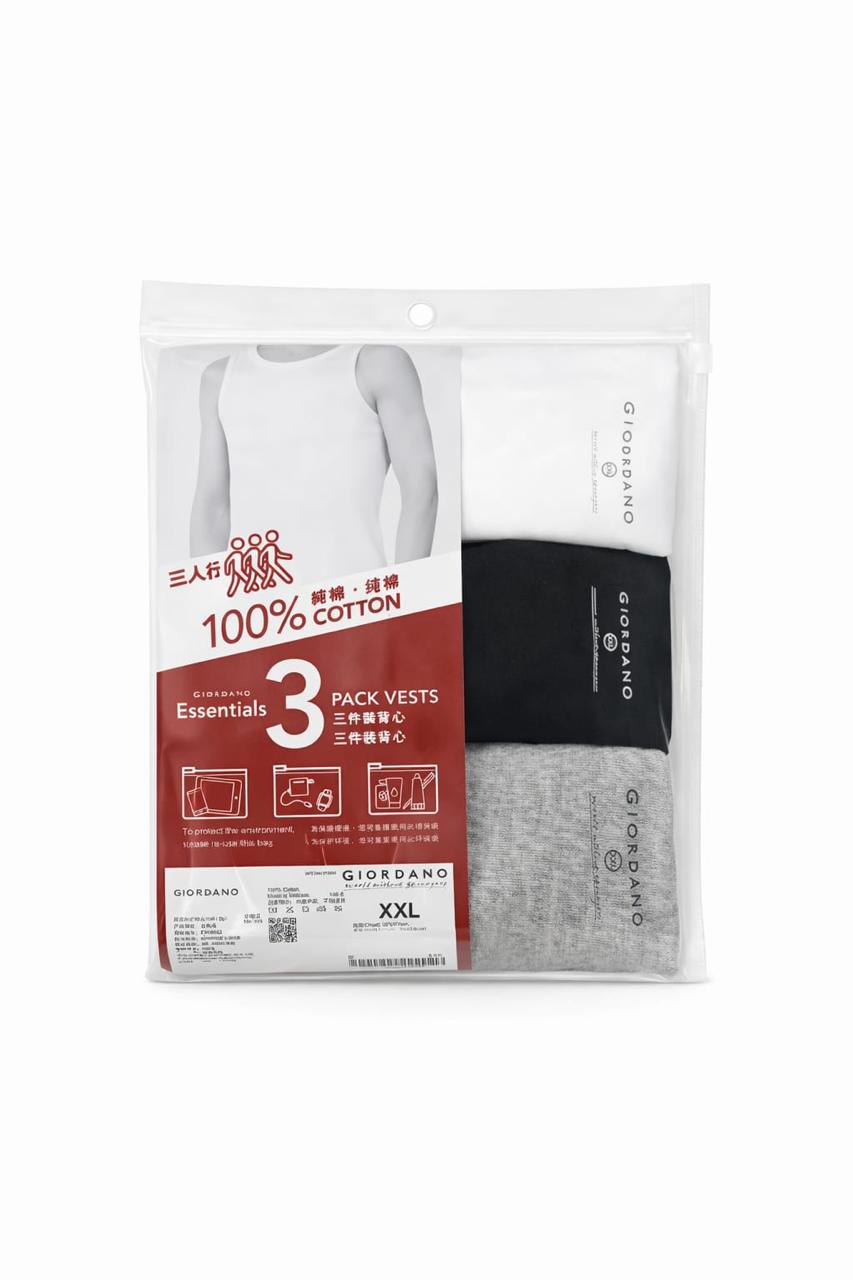 UNDERWEAR U NECK TEE PACK 3 PI - MIX, M image