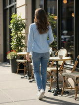 Women's Drawstring Waist Button-Down Shirt