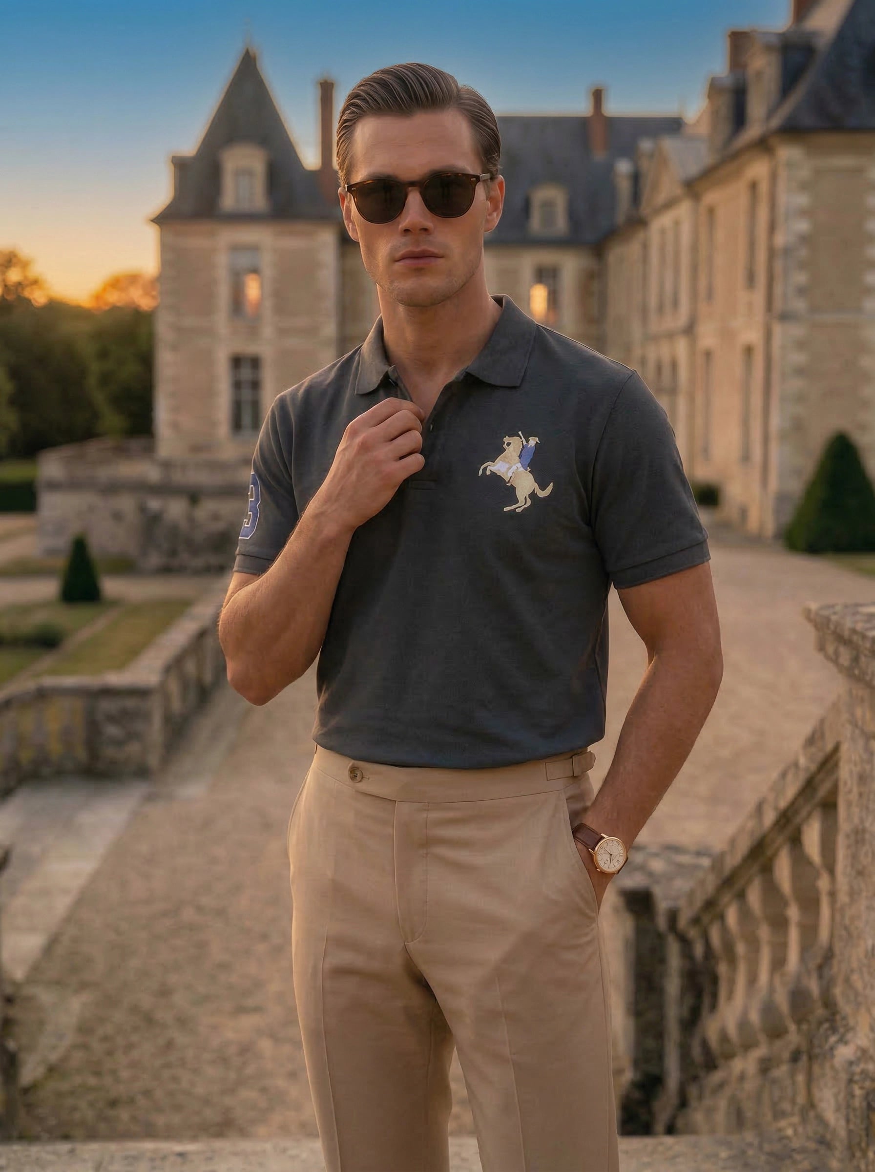 Men’s Embroidered Logo Polo T-Shirt