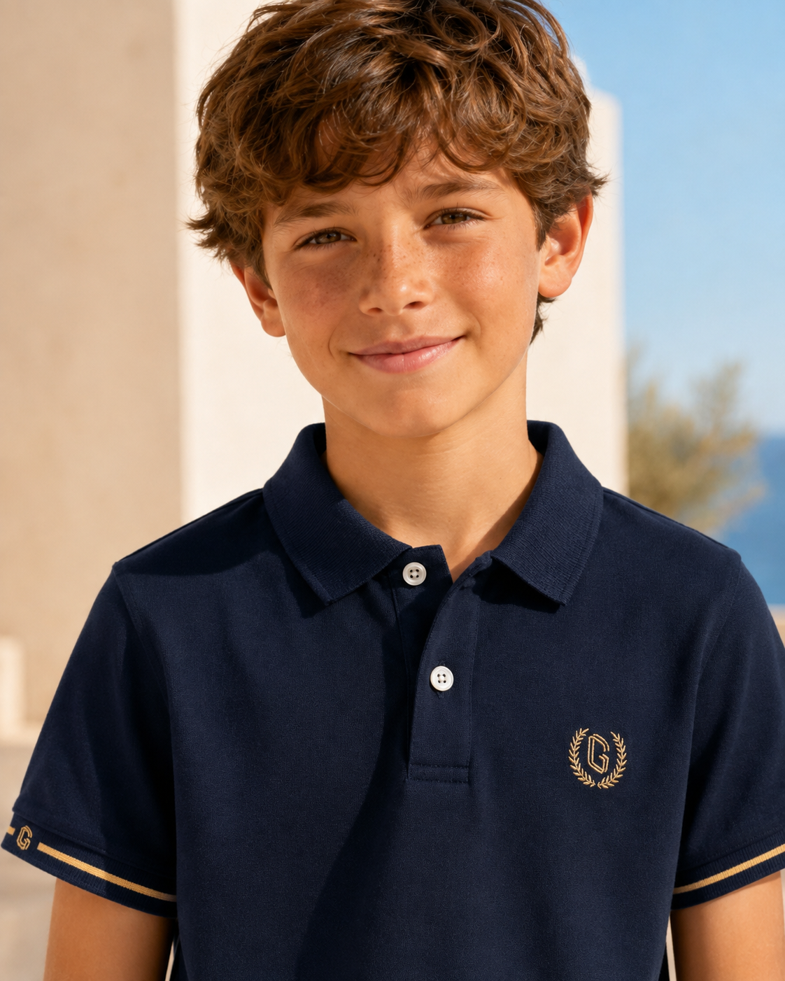 Boys’ Embroidered Short-Sleeve Polo Shirt