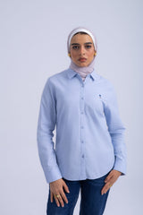 OXFORD SHIRT WITH EMBROIDERY - LT-BLUE, S image