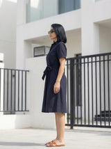 Short Sleeve Belted Shirt Dress