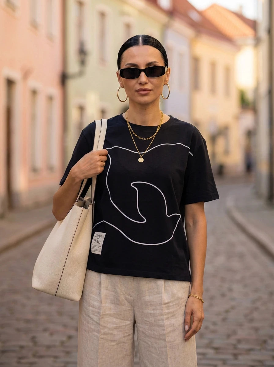 Graphic Print Crew Neck T-Shirt