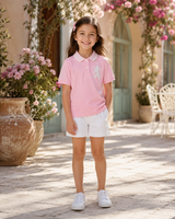 Girls’ Embroidered Short-Sleeve Polo Shirt