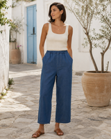 Elastic Waist Wide-Leg Pants