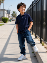 Kids Minimal Logo Polo Shirt