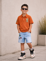 Kids Embroidered Detail Polo T-Shirt