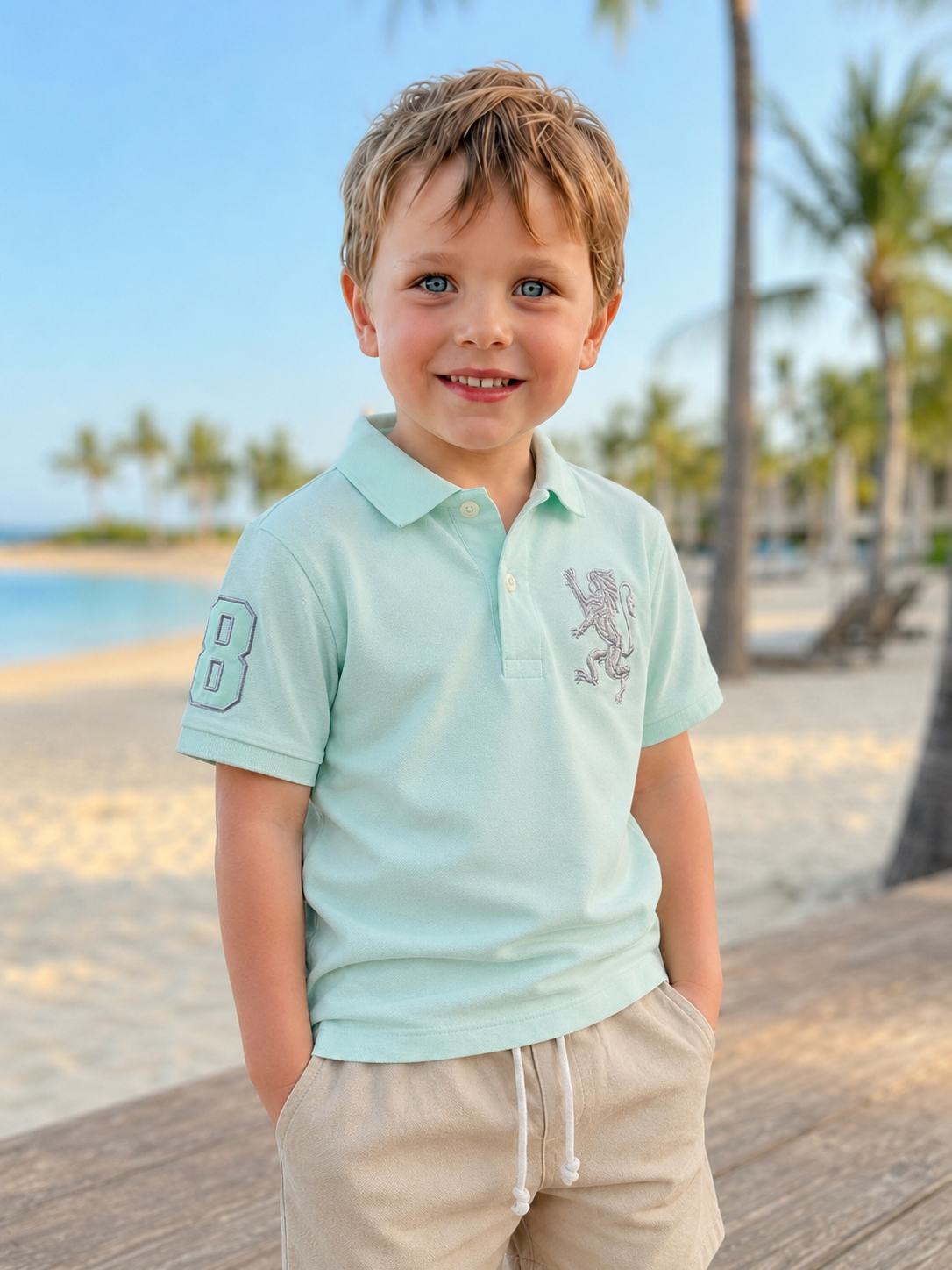 Kids Embroidered Detail Polo T-Shirt
