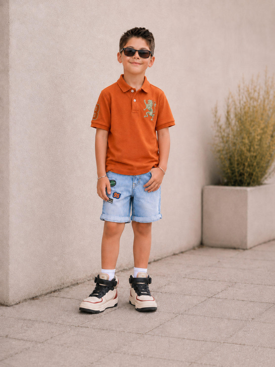 Kids Embroidered Detail Polo T-Shirt