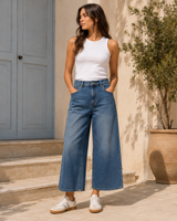Wide-Leg Cropped Jeans