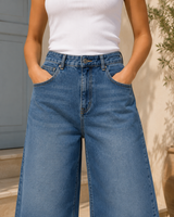 Wide-Leg Cropped Jeans