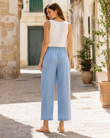 Elastic Waist Wide-Leg Pants