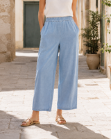 Elastic Waist Wide-Leg Pants