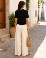 Cable Knit Short-Sleeve Top